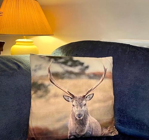 Mezzaluna Gifts Large 44cm Winter Deer Stag Cushion Prefilled Cushion ((C) MEADOW)