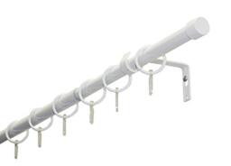 GARDINIA Curtain Pole Set Cap 1 Track Diameter 19/16 mm Curtain Rail Extendible on Both Sides 120-190 cm White
