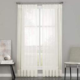 "Curtainworks Soho Voile Sheer Pinch Pleat Curtain Panel, 29 by 144"", Oyster"