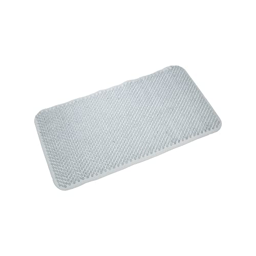 Blue Canyon Comfort Nonslip Bath Mats with Rubber Extensions, Quick Dry Bath Rug with Suction Pads & Drain Holes, Mould Resistant Bathroom Accessory, Durable Bath Rug Runner 65 x 37 cm - Clear