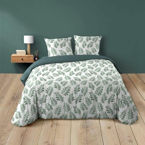 Douceur d'Intérieur, Aqualis Green 3-Piece Bedding Set (240 x 220 cm) 100% Cotton