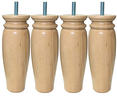 Margot Royal Rustique 3700527829265 Set of 4 Bed Legs Wood Natural Varnished Height 15 cm
