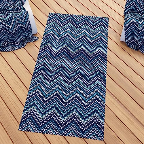 PETTI Artigiani Italiani - Microfiber Beach Towel, Beach Towel, Beach Towel, Beach Towel, Beach Towel, 100% Made in Italy, Blue Stripes