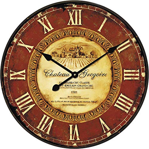 techno line Quartz Wall Clock, Wood, Brown