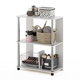 Furinno JAYA 3-Tier Open Storage Book Shelf, Shelving Unit, White Oak