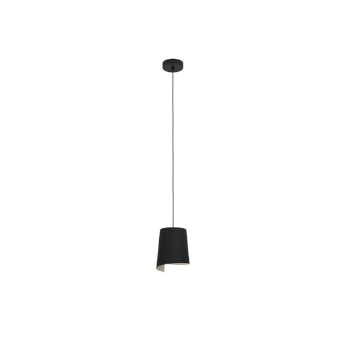 EGLO Pendant lighting Bolivia, ceiling light fitting, hanging lamp for dining and living room made of metal in black and sand colour, E27 socket