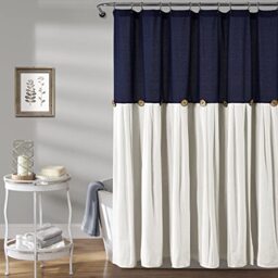 Tenda Da Doccia Lush Decor Bayview 72x72 Bianco Candido - Poliestere Lavabile In Lavatrice
