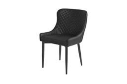 Julian Bowen Luxe Dining Chairs, Set of 2, Faux Leather Black - H82 x D62cm