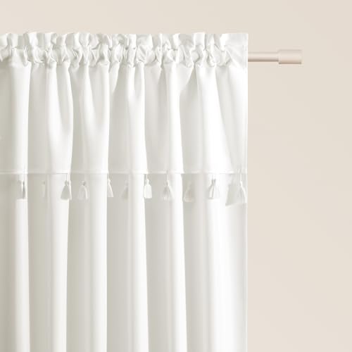 ROOM99 Astoria Curtain with Ruffle Tape, 140 x 250 cm, Width x Height Sliding Curtains, Modern Curtain, Living Room, Bedroom, Ecru, 1 Piece