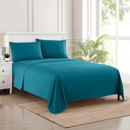 "Sweet Home Collection 1800 Thread Count 21"" DEEP POCKET Sheet Set – Soft Egyptian Quality Brushed Microfiber Luxury Bedding Set with Flat, Fitted, 2 Pillow Cases"