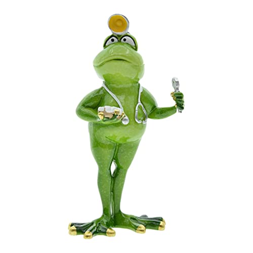 Queemie?? Funny Dentist Frog Figurine, Standing Pose Froggy Doctor Sculpture Statue, Personalized Animals Mascot Frogs Resin Crafts Collectible Figurines for Home Office Desk Decor