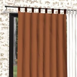 Soleil d'ocre Boheme Terra Washed Microfibre Tab Top Curtain 135 x 250 cm