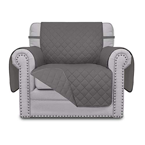 Easy-Going Sofa Slipcover Reversible Chair Cover Water Resistant Couch Cover Furniture Protector with Elastic Straps for Pets Kids Children Dog Cat(Chair, Gray/Gray)