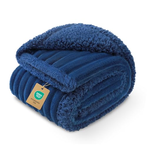 Luciphia Waterproof Dog Blanket for Small Puppy Ultra-Soft Calming Cut Pile Flannel Throw Durable & Warm Furniture Protection for Couch Car Pet Cat Blanket Machine Washable Deep Navy,S(40''x28'')