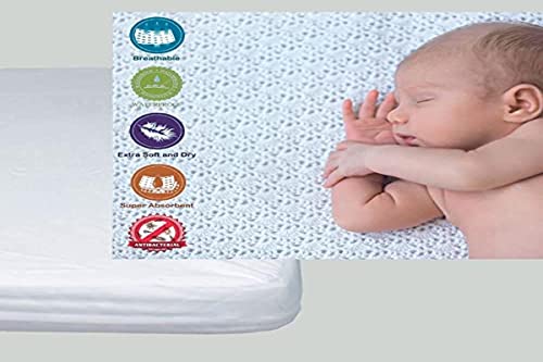 Ti TIN Set of 2 Mattress Protectors for Baby/Toddler Bed, 35 x 75 cm - Soft, Breathable, Waterproof and Antibacterial Mattress Protector – 100% Cotton – Polyurethane Lining – Terry Cloth – White