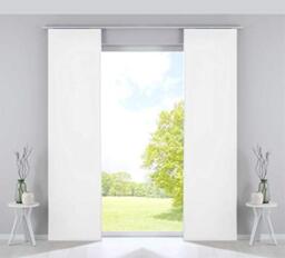 Gardinenbox Set of 2 panel curtains blackout sliding curtains” Milano “velvet opaque blackout panel trolleys weighting bars, HxW 245 x 60 cm, 203571-2, white