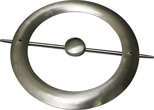Gardinia Decorative ring with rod and magnet, for draping curtains and curtain fabrics, diameter 18 cm, metal, stainless steel look
