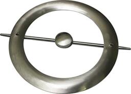 Gardinia Decorative ring with rod and magnet, for draping curtains and curtain fabrics, diameter 18 cm, metal, stainless steel look