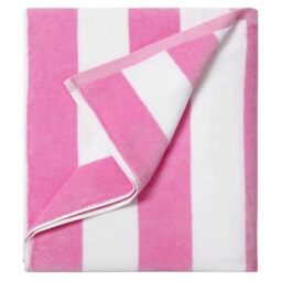 LULUHOME Large Oversized Beach Towel - Big Cotton 36 x 70 Inch Striped Pool Towel, Large Cabana Soft Swimming Towel for Adult Men Women,Pink