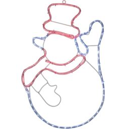 WeRChristmas Christmas Waving Snowman Rope Light Silhouette Decoration, Bright White, 50 cm