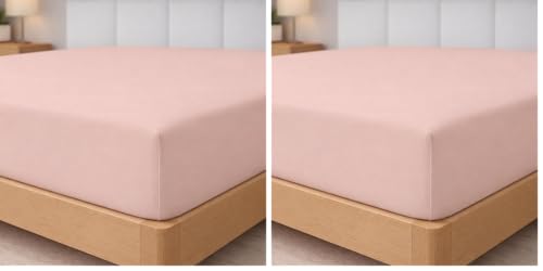 Degrees Home Collection – Soft Microfibre Fitted Sheet 90 x 190 cm – Suitable for Mattresses up to 33 cm – Oeko-TEX Certified – Make Up (Pack of 2)
