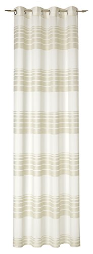 Deko Trends Cara 77 Eyelet Curtain, Polyester, cream, 245 x 140 cm