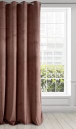 Eurofirany PIERRE Soft Plain Opaque Velvet Curtain with Eyelets - 1 Unit, Fluffy Panel Drape Classic Glamour Elegant Living Room, Bedroom, 215 g/m2, W55 x L98, Dark Pink