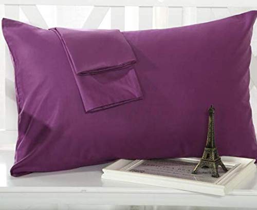 Travel Pillowcase 12x16 500 Thread Count Egyptian Cotton Set of 2 Toddler Pillowcase Zipper Closer 100% Egyptian Cotton (Toddler Travel 12x16 Zipper, Plum Solid)