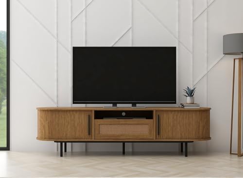Kidsaw LV55 Light Oak 2 Door 1 Drawer TV Cabinet, 1.8m, Brown