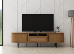 Kidsaw LV55 Light Oak 2 Door 1 Drawer TV Cabinet, 1.8m, Brown