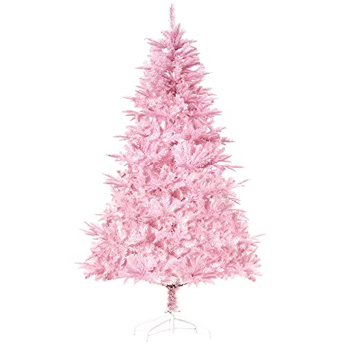 HOMCOM 5FT Artificial Christmas Tree Holiday Decoration Automatic Open Pink