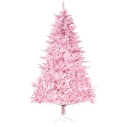 HOMCOM 5FT Artificial Christmas Tree Holiday Decoration Automatic Open Pink