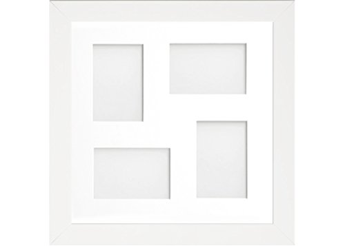 Frame Company Watson White Multi-Aperture Photo Frame with Mount, 40x40cm for 7x5 (x4 mix) * Choice of Frame Colour and Mount Design* NEW