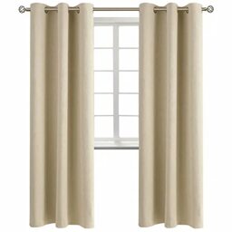 BGment Room Darkening Curtains 84 Inches Long - Grommet Thermal Insulated Drapes Window Treatment Curtains for Bedroom, 2 Panels, 42 x 84 Inch, Beige