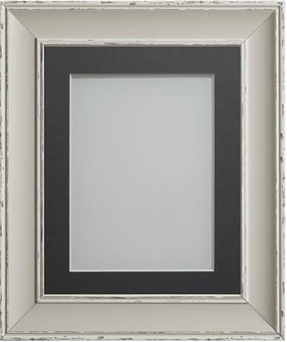 Frame Company Brooke Moonstone Grey Photo Frame, Grey Mount, 10x8 for 8x6 inch, fitted with perspex