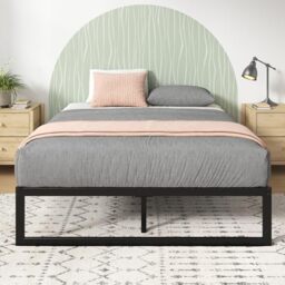 Zinus Abel King Metal Bed frame -150 x 200 cm – 35.5 cm high with underbed Storage - Steel Slat Support - Easy Assembly – Black