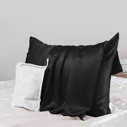PROMEED 23 Momme 100% Mulberry Silk Pillowcase for Hair and Skin, Standard - Pure Natural Silk Fibers Shield Sensitive Facial Skin From Irritation, Absorbing Less Moisture Than Regular Cotton