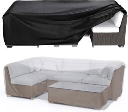 BROSYDA Garden Furniture Covers Waterproof 200x160x70cm with Air Vent, Heavy Duty 600D Rectangle Patio Outdoor Furniture Set Covers PU Coating, with Close Straps and Drawstring for Table Chair