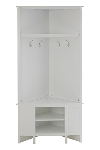 Premier Portland Corner Coat Bench, White