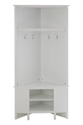 Premier Portland Corner Coat Bench, White