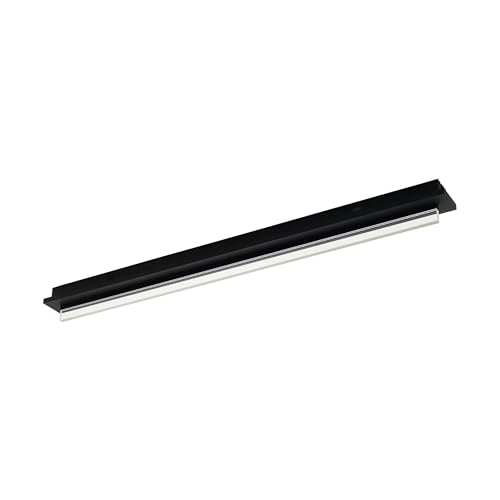 Eglo LED Ceiling Light Spadafora, 1-Flame dimmable Ceiling lamp, Living Room Light, Minimalist Design, Kitchen lamp Aluminium and Plastic, Office lamp Black White Clear, Hallway Ceiling Light