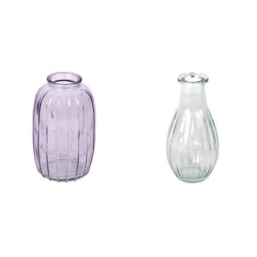 Talking Tables Lilac Glass Bud Vase for flowers, s & Talking Tables Clear Glass Bud Vase for flowers, s Table Decor Bundle
