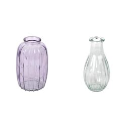 Talking Tables Lilac Glass Bud Vase for flowers, s & Talking Tables Clear Glass Bud Vase for flowers, s Table Decor Bundle