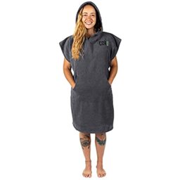 COR Surf Changing Towel Poncho for Adults - Soft and Quick Dry Microfibre Swimming Robe, Hooded Towel with Pockets, Lightweight and Fade-Resistant, Grey, L