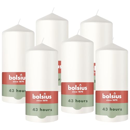 Bolsius – Essentials – Smooth Pillar Candle – White – 13 cm – Without Palm Oil