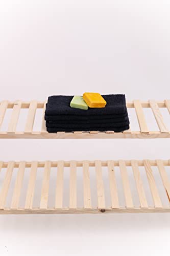 Questo Casa, 5 piece hand towel, 100% cotton, bath towel/hand towel, black, 30x50 cm