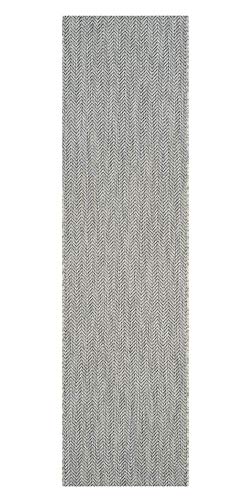 Safavieh Contemporary Rug for Living Room, Dining Room, Bedroom, Courtyard Collection, Short Pile, in Black and Beige, 79 X 152 cm