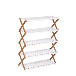 ASPECT Folding Bamboo Shoe Rack/Organizer Shelf (5 Tier)