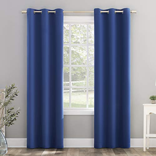 "Sun Zero Riley Kids Bedroom Blackout Grommet Curtain Panel, 40"" x 84"", Classic Blue"