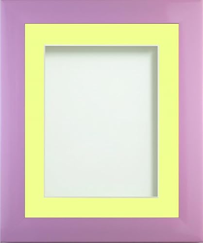 Frame Company Candy Range Peony Picture Photo Frames with Lemon Bon Bon Mount, 20x16 for 15x10 *Choice of Sizes and Colours* Fitted with Real Glass